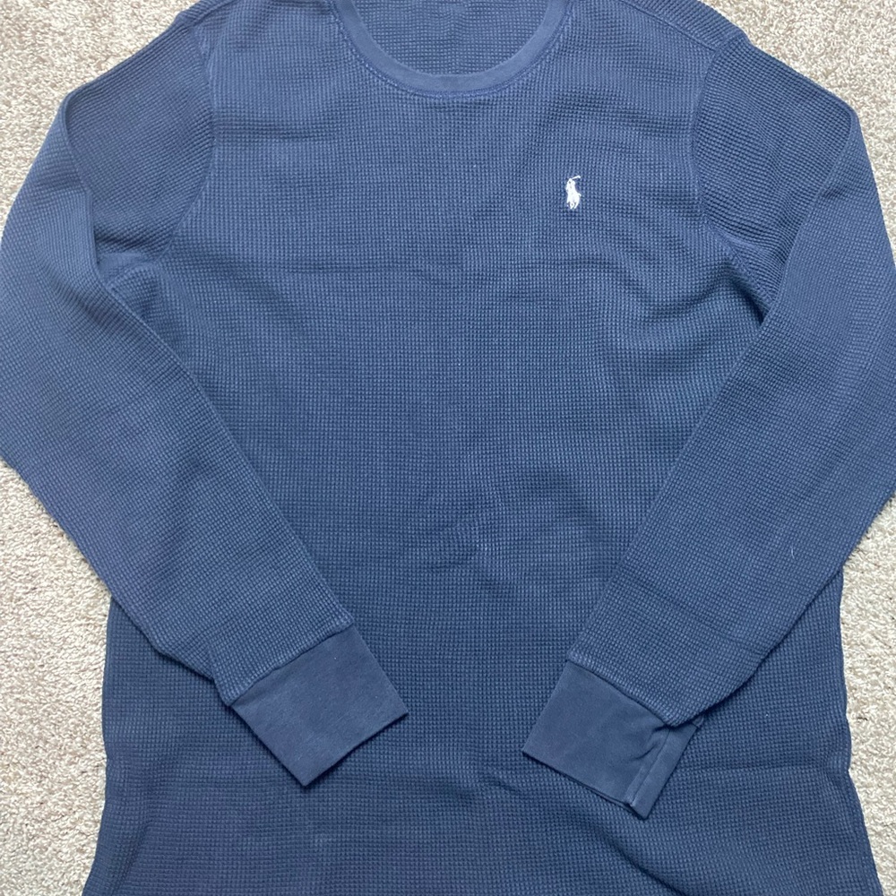 Polo Ralph Lauren Long Sleeve Waffle Knit Thermal Shirt Men’s 2XL Navy Blue
